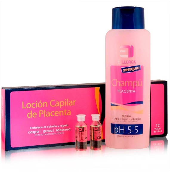 CHAMPU Y LOCION CAPILAR DE PLACENTA, ELISABETH LLORCA, CHAMPÚ - cosmeticadestellos.es