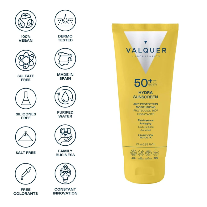 CREMA FACIAL SPF50+ HIDRATANTE Y ANTIEDAD, VALQUER