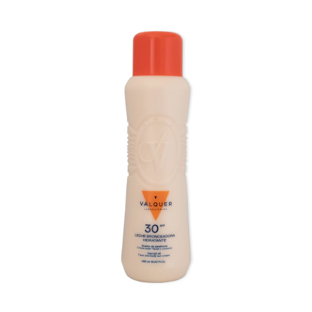 LECHE HIDRATANTE BRONCEADORA DE ZANAHORIAS SPF 30, VALQUER