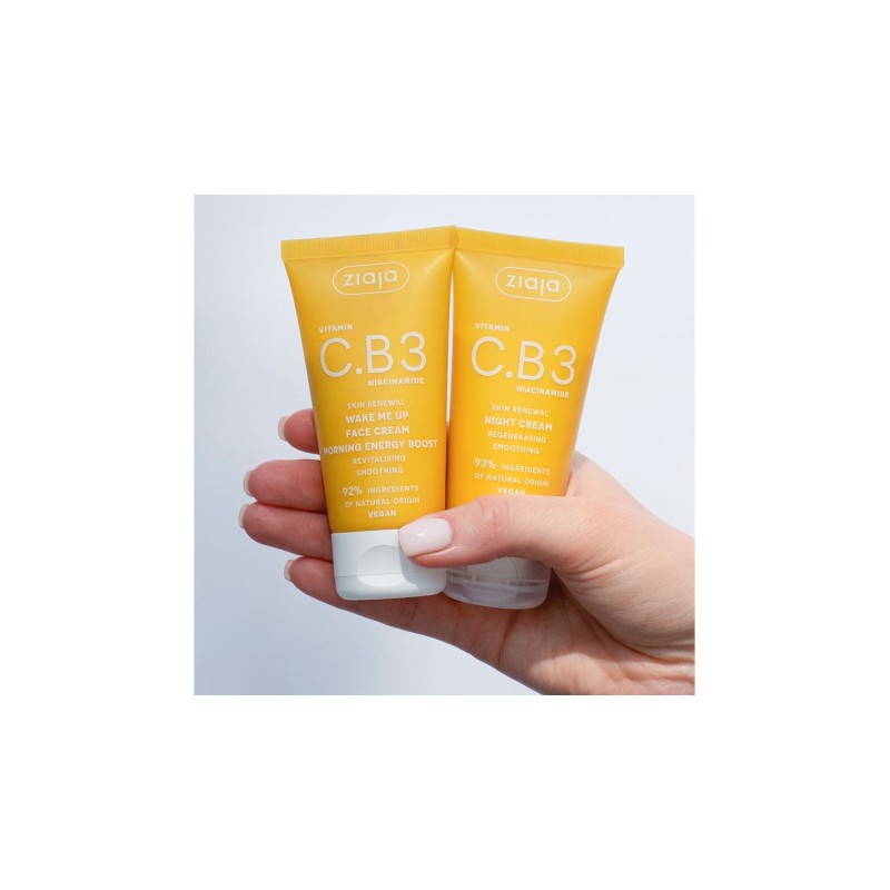CREMA FACIAL DE NOCHE REGENERADORA VITAMINA C.B3 NIACINAMIDA, ZIAJA